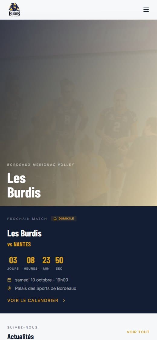 Version mobile du site Les Burdis